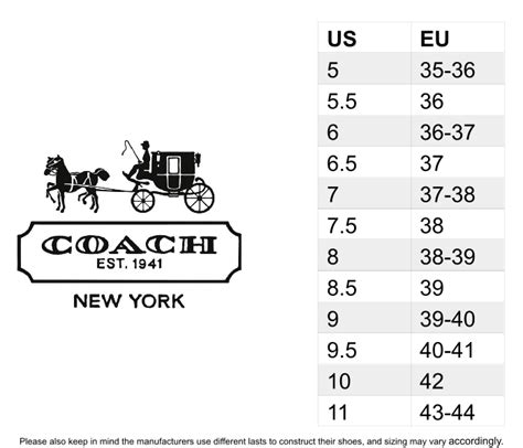 coach belt size guide|coach shoes size chart.